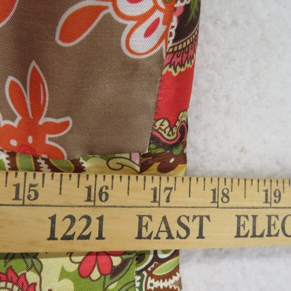 Liz Claiborne Dress Womens 14 Multicolor Floral Paisley Short Sleeve Lined Retro - Picture 9 of 10